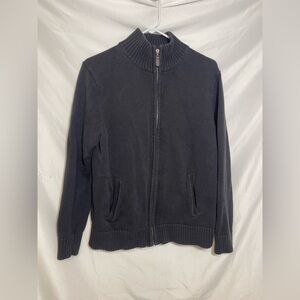 L.L. Bean Charcoal Zip-Up Cardigan